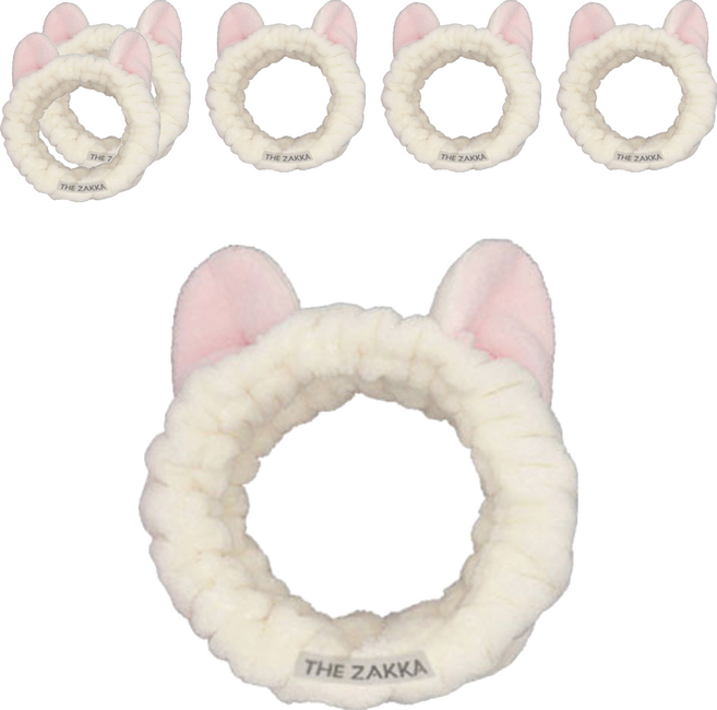 더자카 냐옹이 헤어밴드, 아이보리, 6개