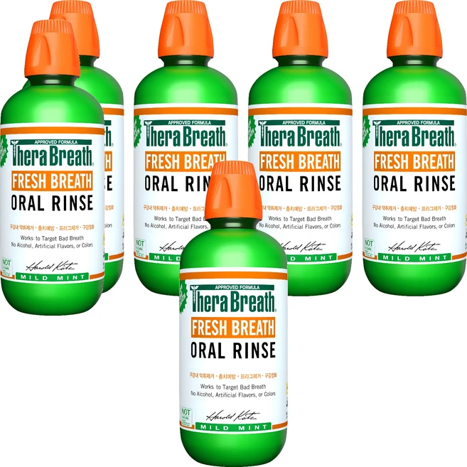 테라브레스 프레시브레스 오랄린스 구강청결제 마일드민트, 473ml, 6개 - 쿠팡