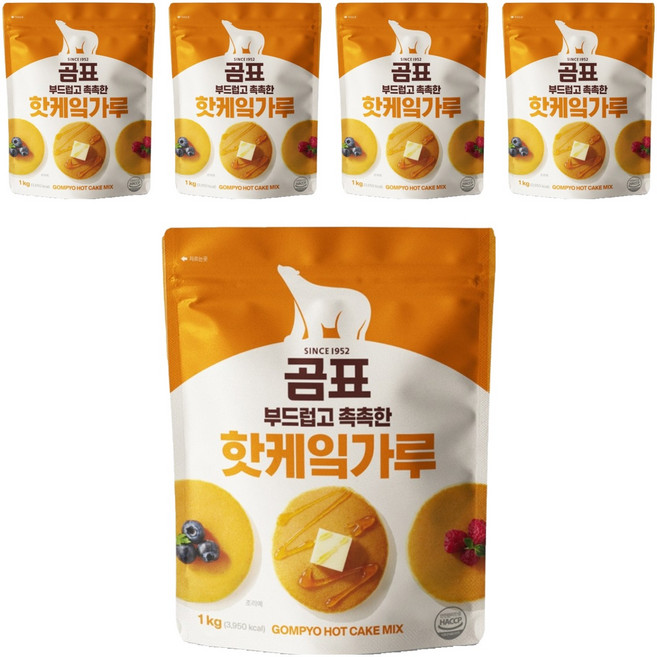 곰표 부드럽고 촉촉한 핫케잌가루, 1kg, 5개