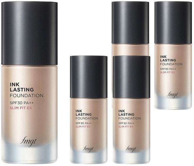 fmgt 잉크래스팅 리퀴드 파운데이션 슬림핏 이엑스 30ml, V203 내추럴베이지, 5개
