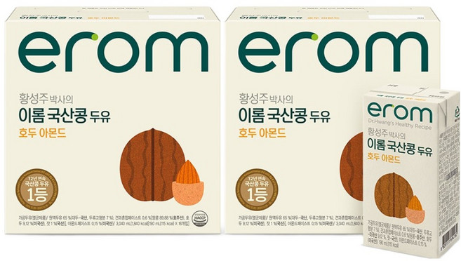 이롬 황성주박사의 국산콩 두유 호두와 아몬드, 190ml, 32개