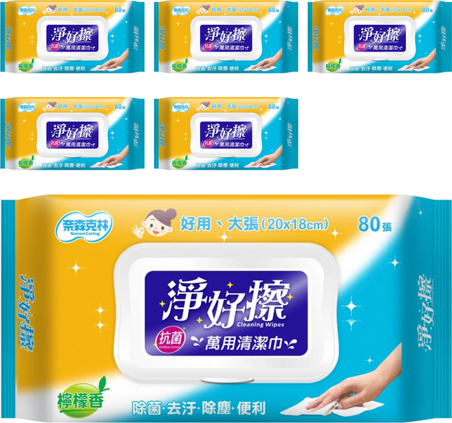 奈森克林 淨好擦萬用清潔巾 掀蓋, 1入, 6包