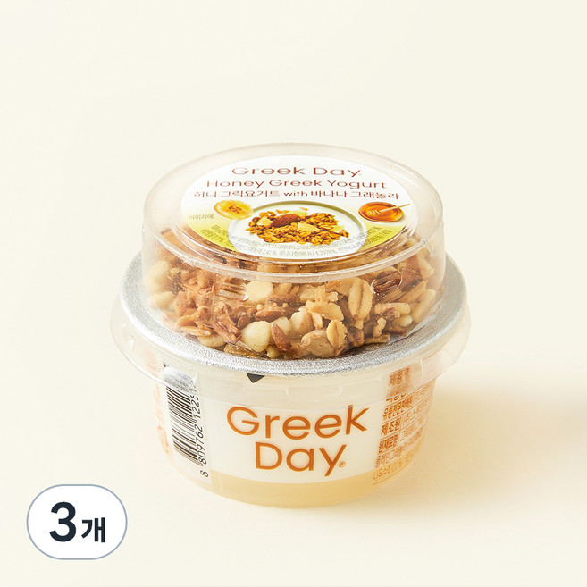 그릭데이 허니 그릭요거트 with 바나나 그래놀라, 108g, 3개