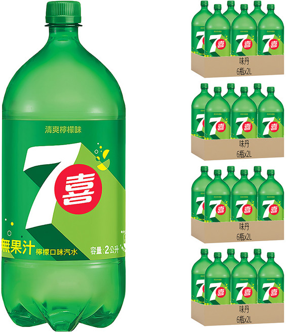 7up 七喜 汽水, 2L, 24瓶