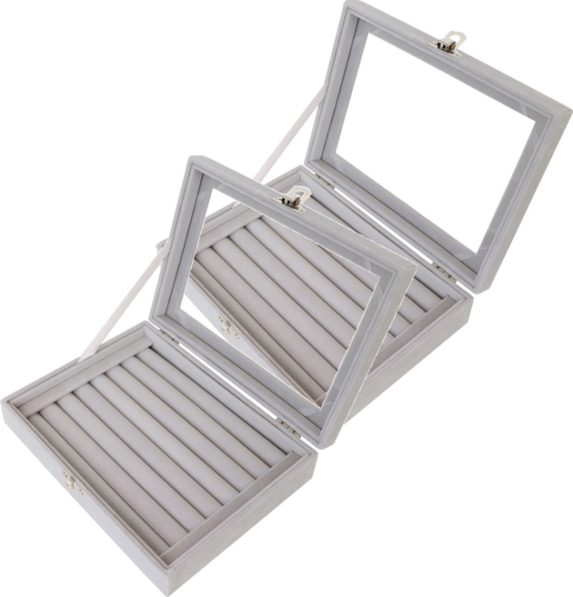 하늬통상 쥬얼리 악세서리 보관함, 그레이 B, 2개