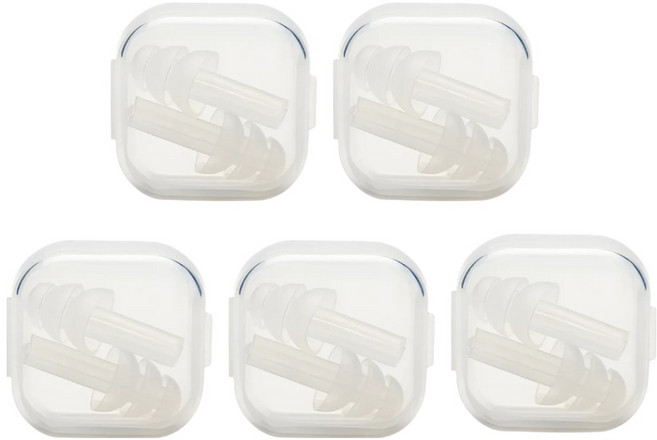 라운드픽 실리콘 수영 수면 소음방지 귀마개 10p, 투명, 1세트