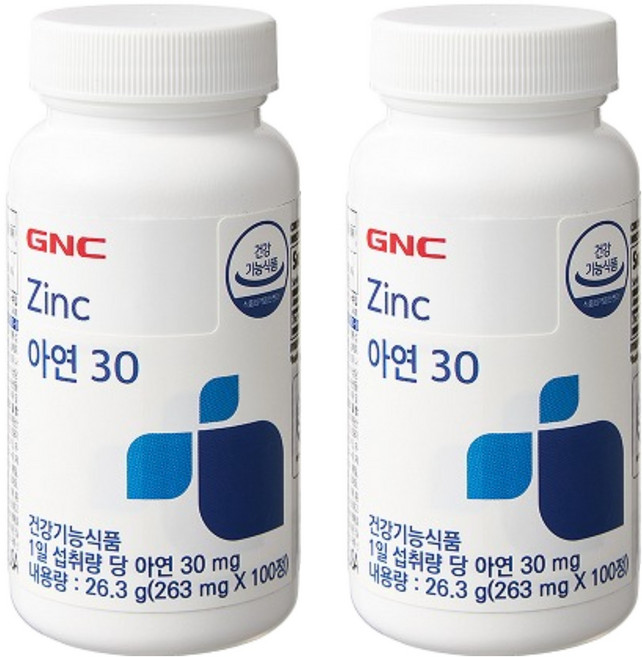 GNC 아연30, 100정, 2개