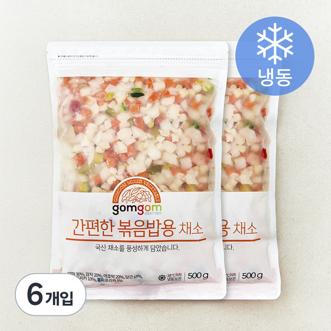 곰곰 간편한 볶음밥용 채소, 500g, 6개입