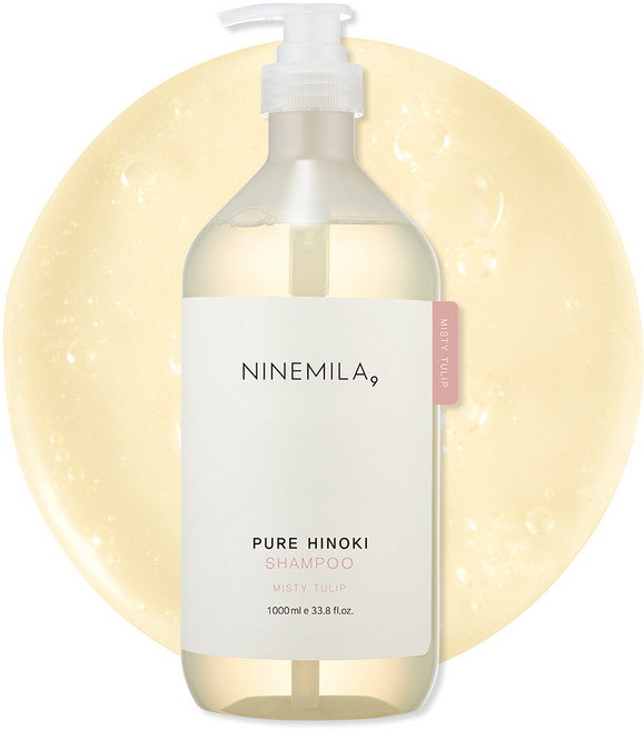 나인밀라 퓨어 히노끼 샴푸 미스티 튤립, 1개, 1L