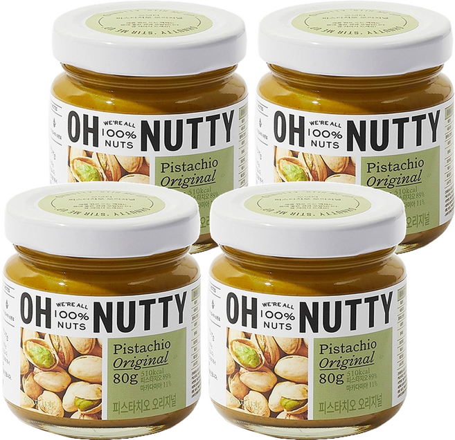 OH NUTTY 開心果抹醬 原味, 4罐, 80g