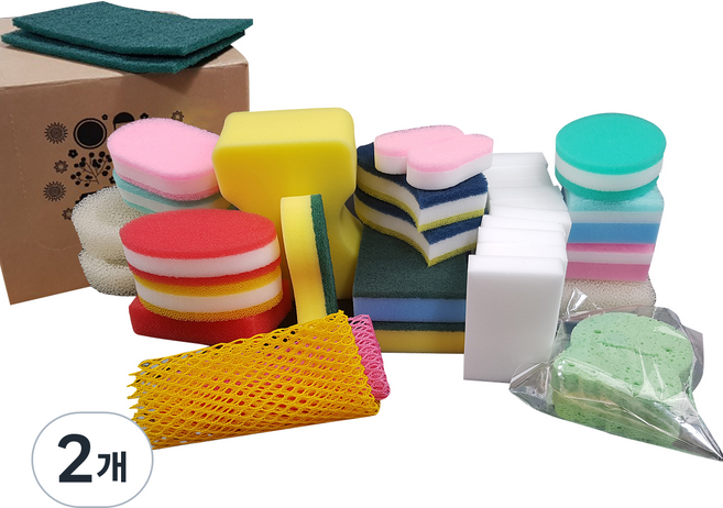 클린앤화이트 멀티박스 수세미 랜덤 발송, 35개입, 2개