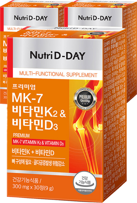 Nutri D-DAY MK-7維生素K2&維生素D3錠 9g, 30錠, 3盒
