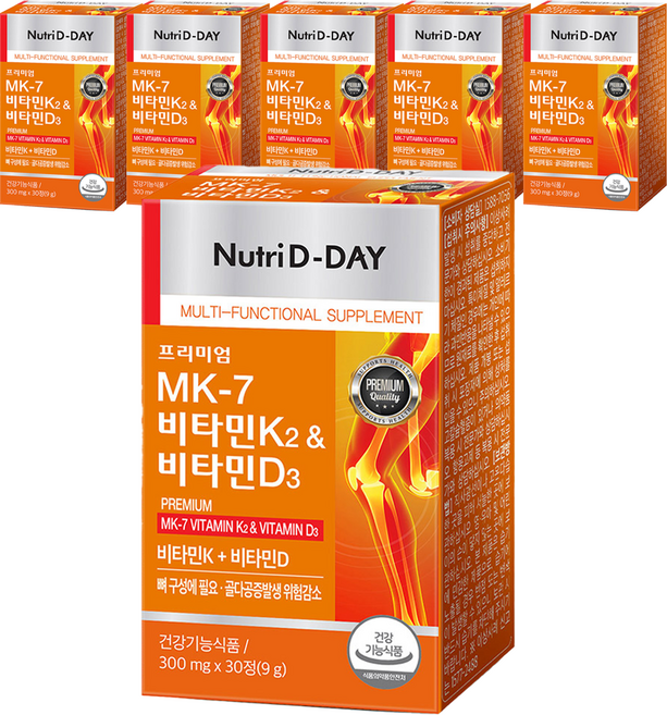 Nutri D-DAY MK-7維生素K2&維生素D3錠 9g, 30錠, 6盒