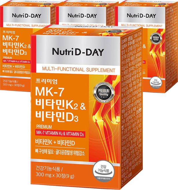 Nutri D-DAY MK-7維生素K2&維生素D3錠 9g, 30錠, 4盒