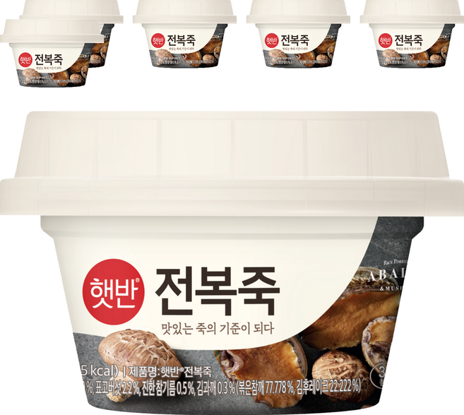 햇반 전복죽, 267g, 6개