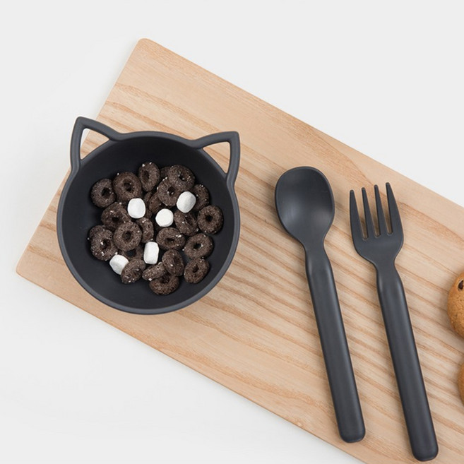 나인웨어 국산 모노 스푼 포크 세트, 다크 그레이, 스푼1개 + 포크1개, 1세트