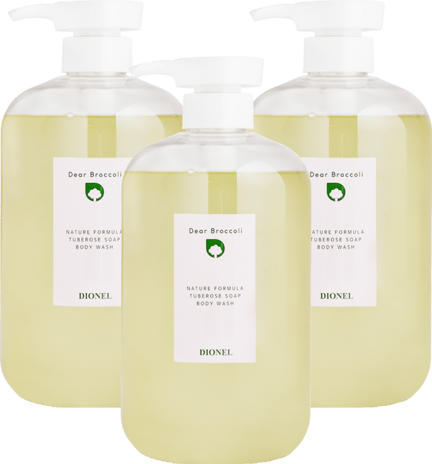 Dionel Dear Broccoli 沐浴露晚香玉皂, 1L, 3個