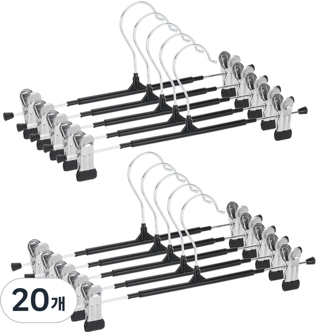 코멧 논슬립 회전형 치마바지걸이, 블랙, 20개