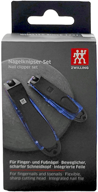ZWILLING 雙人 晶亮多向旋轉指甲刀禮盒組 100mm + 75mm 42421-000, 晶亮藍組, 1組