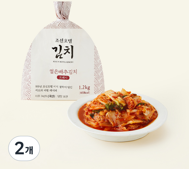 조선호텔 썰은배추김치 프레시, 1.2kg, 2개