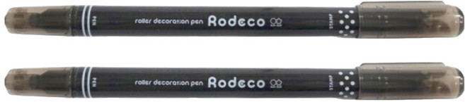 Sun-Star Rodeco 波點簽字雙頭兩用筆 裝飾手帳小工具, 深墨黑, 2支