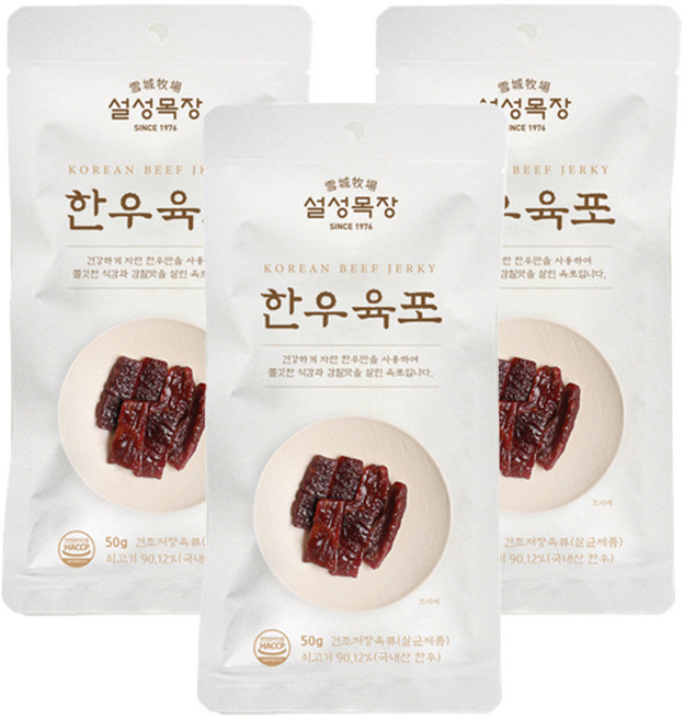 설성목장 한우 육포, 3개, 50g