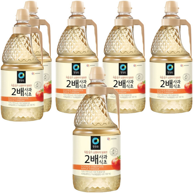 청정원 2배 사과식초, 1.8L, 6개