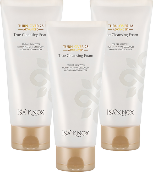 이자녹스 턴오버 28 어드밴스드 트루 클렌징 폼, 180ml, 3개