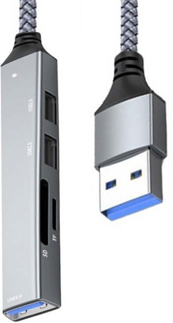 i-gota 愛購它 5in1 極速擴展埠 USB 3.1 Gen1 SD/TF讀卡 USB 2.0*2 GHB-005, 銀色, 1個