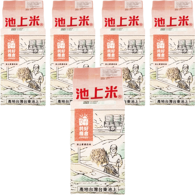 A GOOD BARN 共好糧倉 池上嚴選白米, 600g, 5包, CNS一等