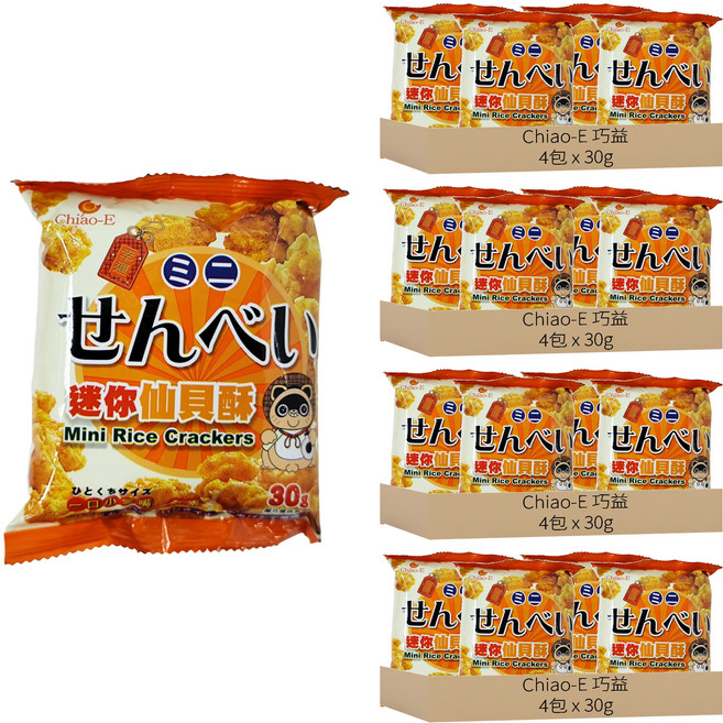 Chiao-E 巧益 迷你仙貝酥 4包, 120g, 4袋