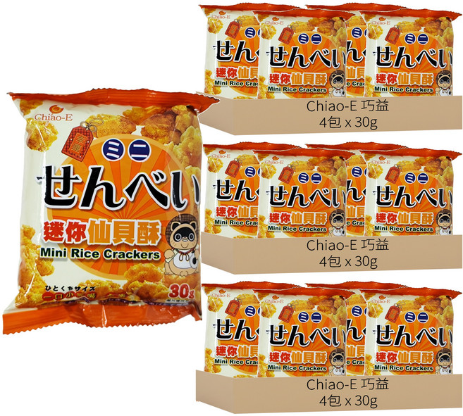 Chiao-E 巧益 迷你仙貝酥 4包, 120g, 3袋