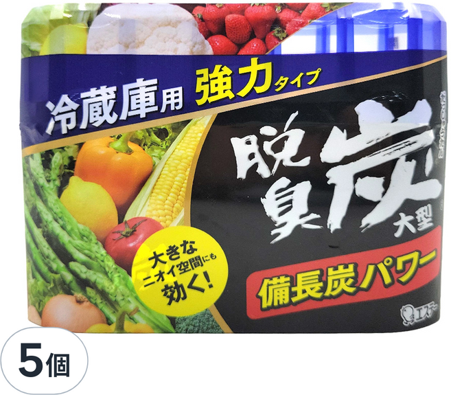 ST 雞仔牌 脫臭碳 冰箱脫臭炭消臭劑 大型冷藏庫專用 600L以下, 240g, 5盒