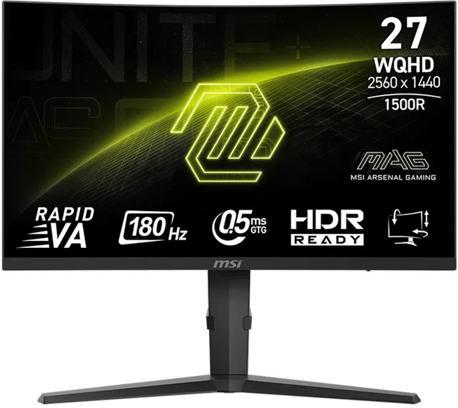 msi 微星 MAG 27" 1500R 電競 曲面 顯示器 16:9 Rapid VA 黑色 MAG 275CQPF WQHD