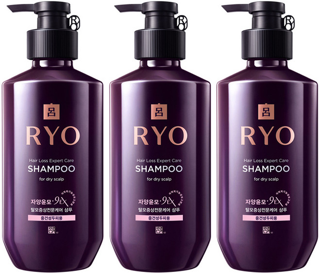 RYO 呂 9EX滋養韌髮洗髮精 中乾性頭皮適用, 400ml, 3瓶