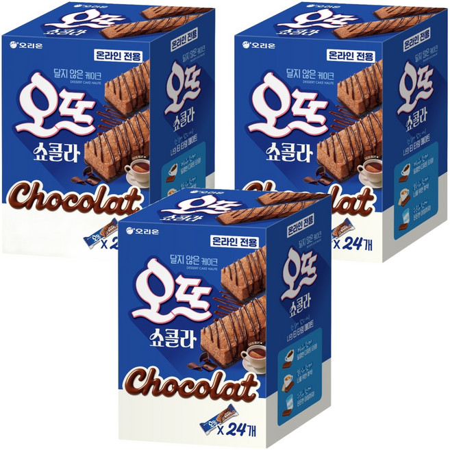 달지 않은 케이크 오뜨 쇼콜라, 648g, 3개