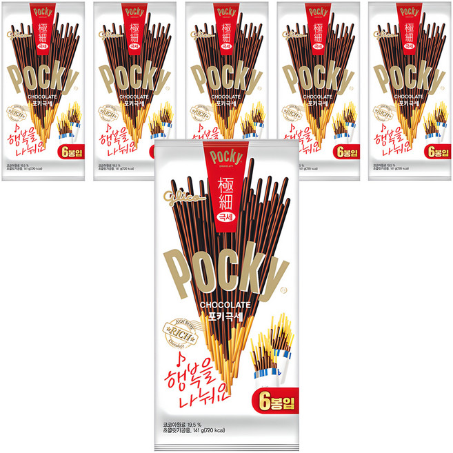 포키 극세 초코스틱, 141g, 6개