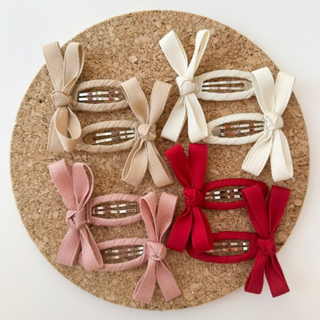 비솔 리본 똑딱핀 4종 x 2p 세트