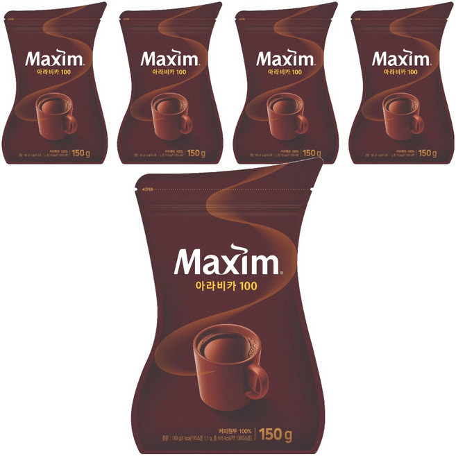 맥심 아라비카 100 원두 커피믹스, 150g, 1개입, 5개