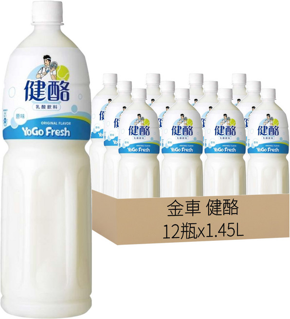金車 健酪 乳酸飲料 原味, 1.45L, 12瓶