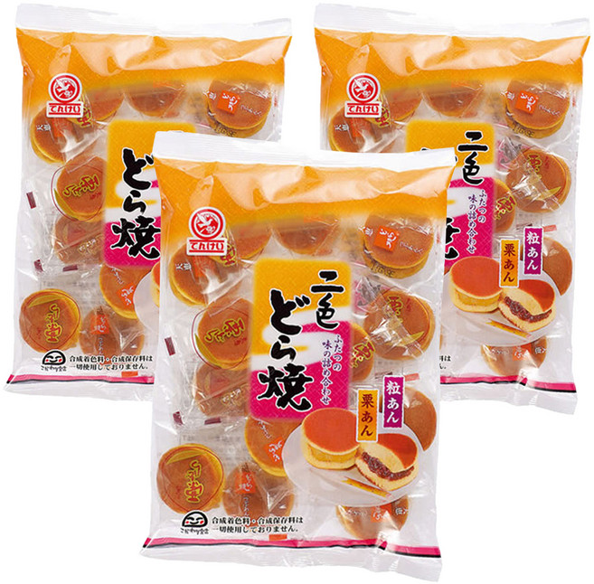綜合二色銅鑼燒 栗子口味+紅豆口味, 220g, 3袋