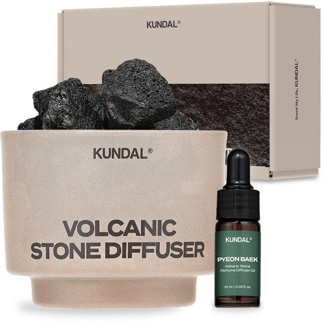 쿤달 볼케닉 스톤 퍼퓸 디퓨저 세트, 편백, 10ml, 1개