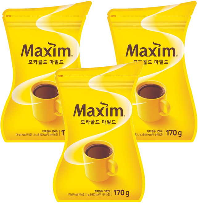 맥심 모카골드 마일드 커피믹스, 170g, 1개입, 3개