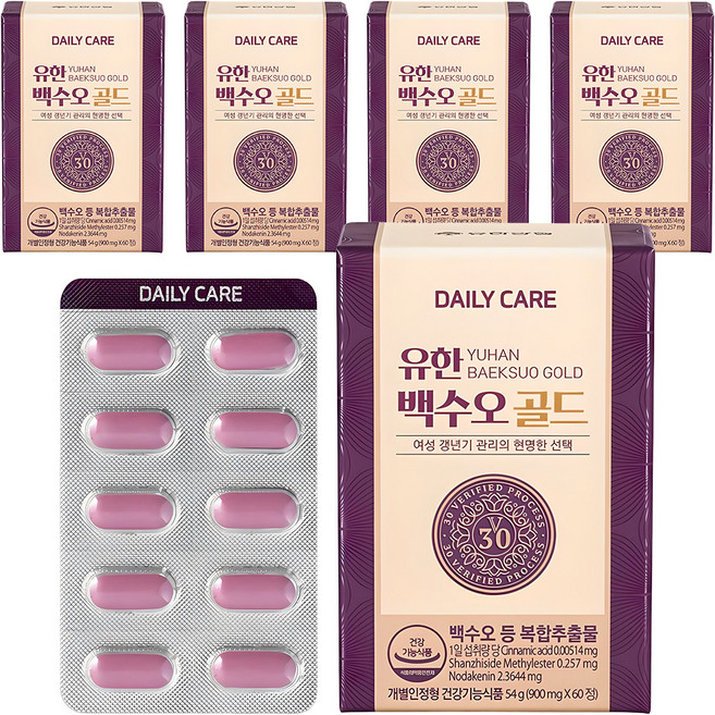 데일리케어 유한 백수오 골드, 60정, 5개