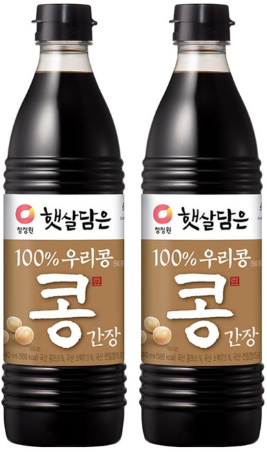 청정원 햇살담은 자연숙성 우리콩 간장, 840ml, 2개