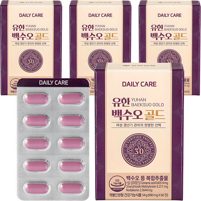 데일리케어 유한 백수오 골드, 60정, 4개