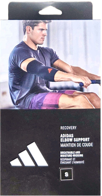 adidas 愛迪達 Recovery系列 肘關節用彈性透氣護套 ADSU-12427RD, 1個, 黑色