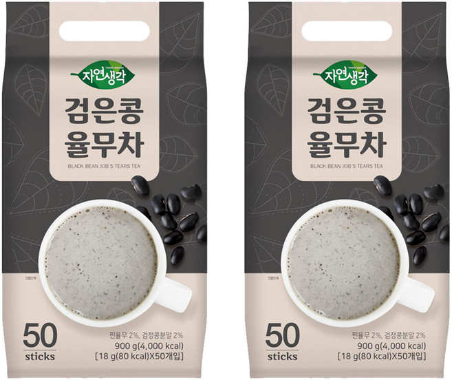 자연생각 검은콩 율무차, 18g, 50개입, 2개
