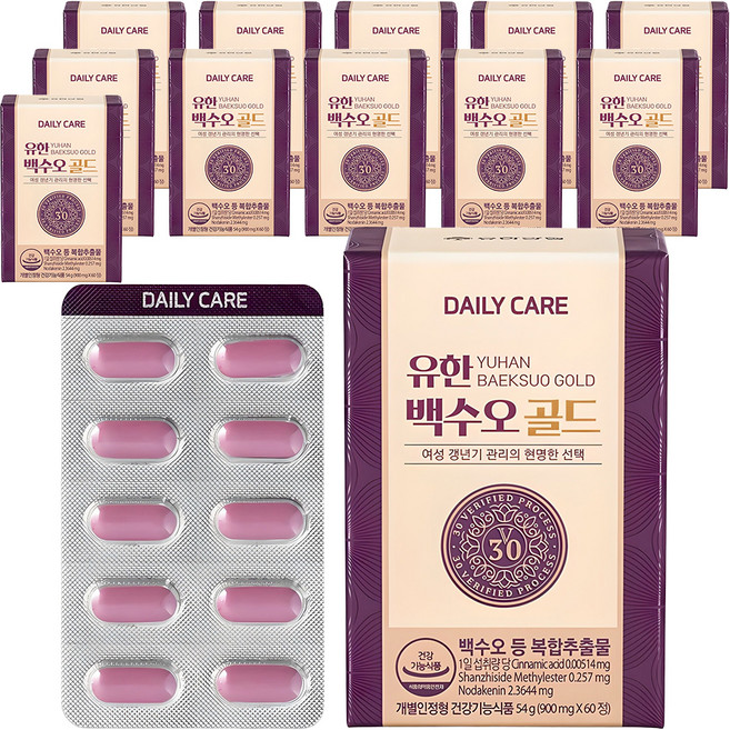 데일리케어 유한 백수오 골드, 60정, 12개