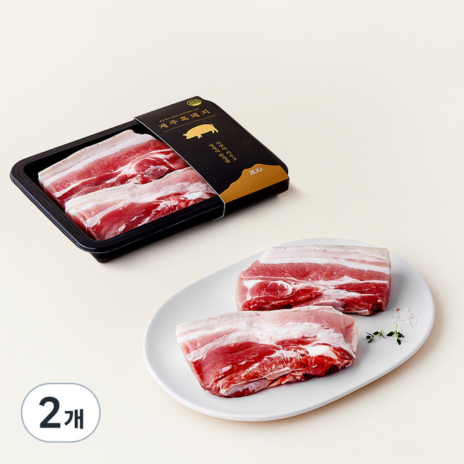 제주 흑돼지 미박삼겹살 (에어후라이어용) 500g, 2개